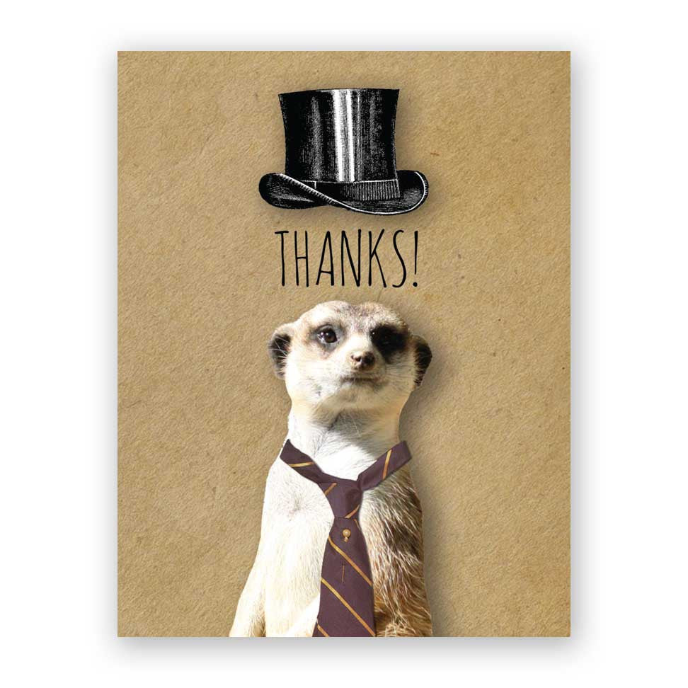 Thank You Meerkat Card The Mincing Mockingbird & The Frantic Meerkat