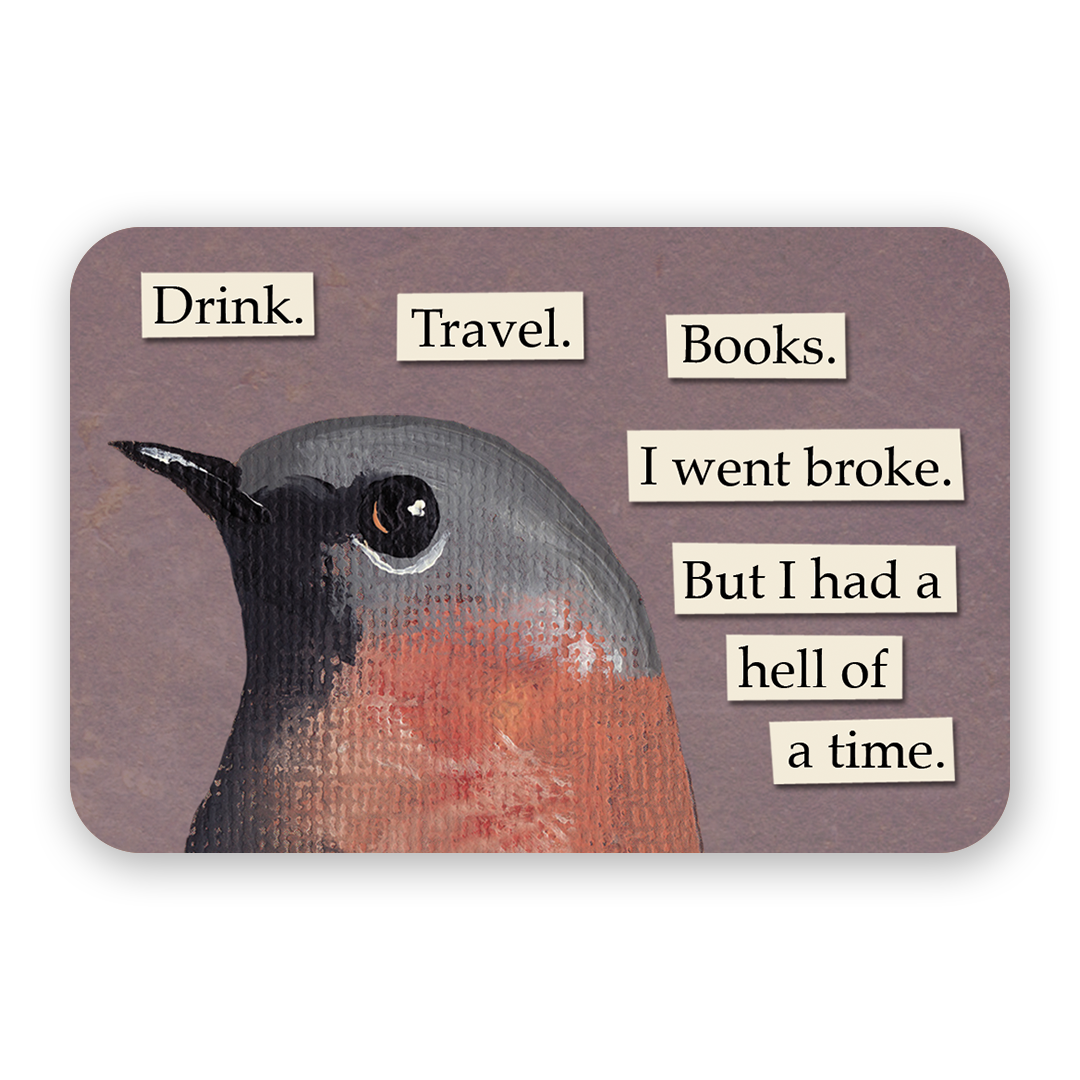 Drink. Travel. Books. Sticker