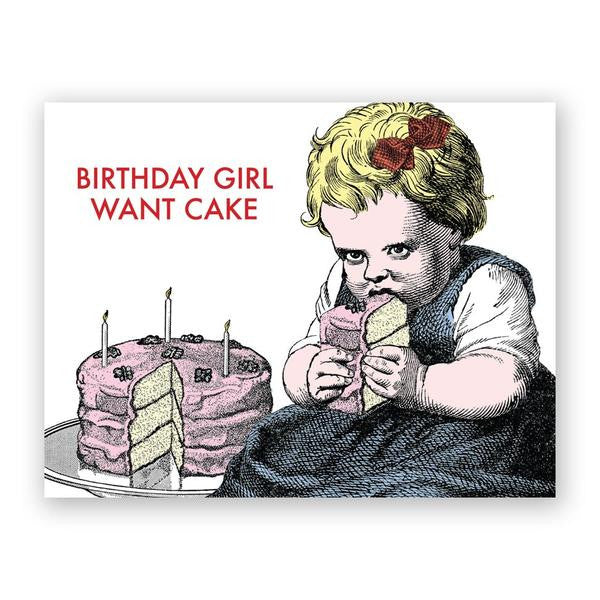 Birthday Girl Want Cake Card