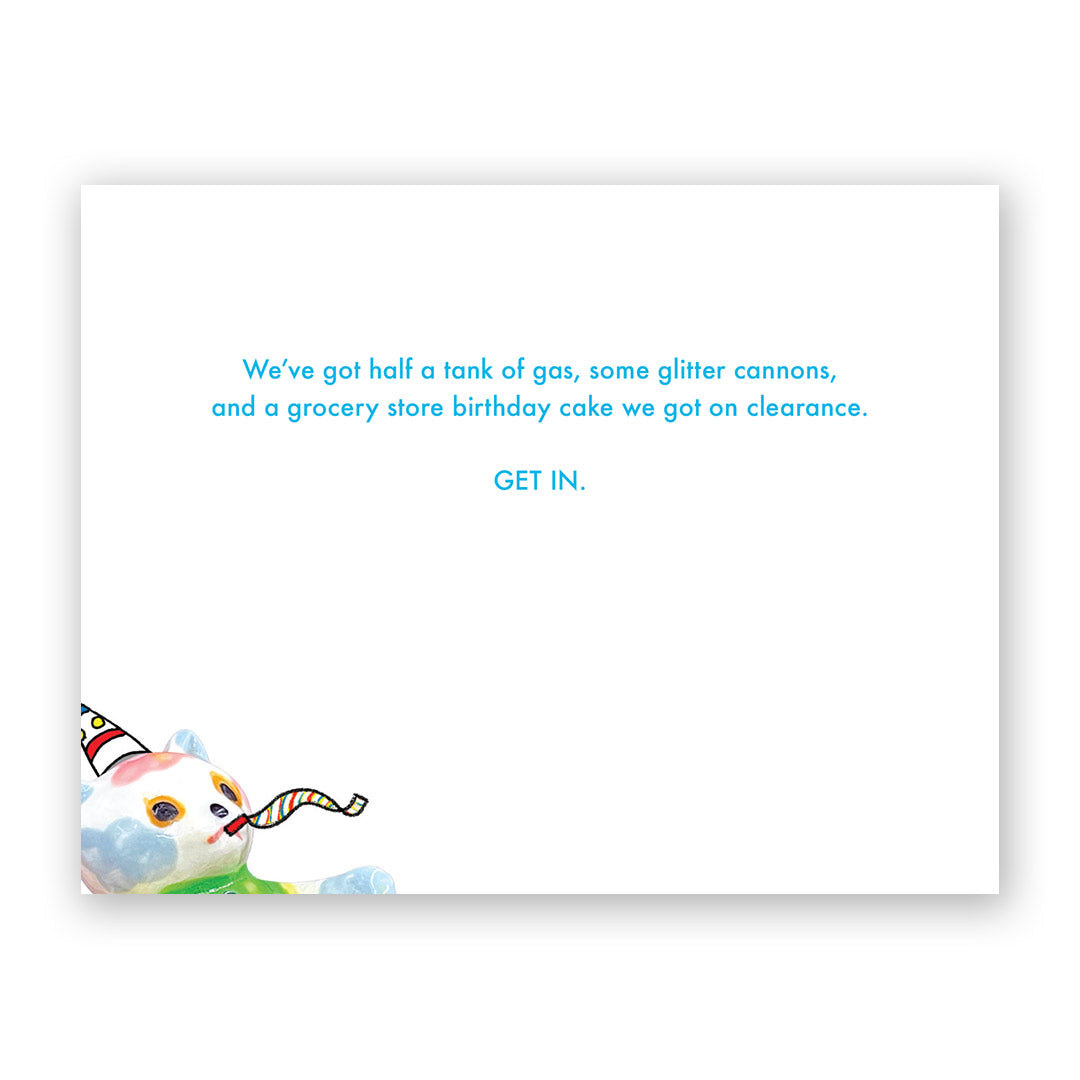 Convertible Cat Birthday Card