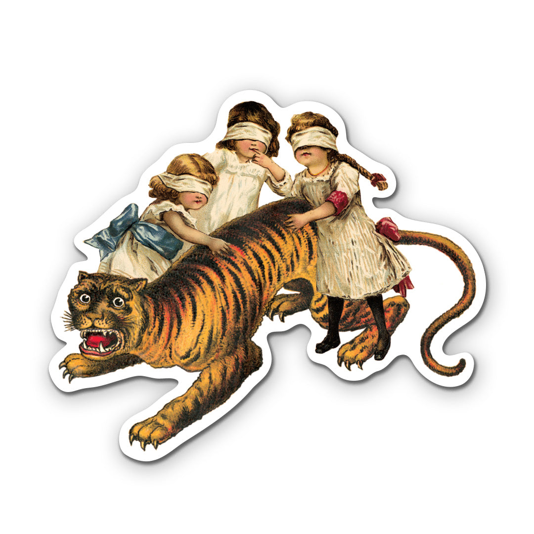Children & Tiger Sticker