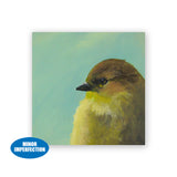 Sale - 4 x 4 Fictional Yellow Bird Wings on Wood Decor