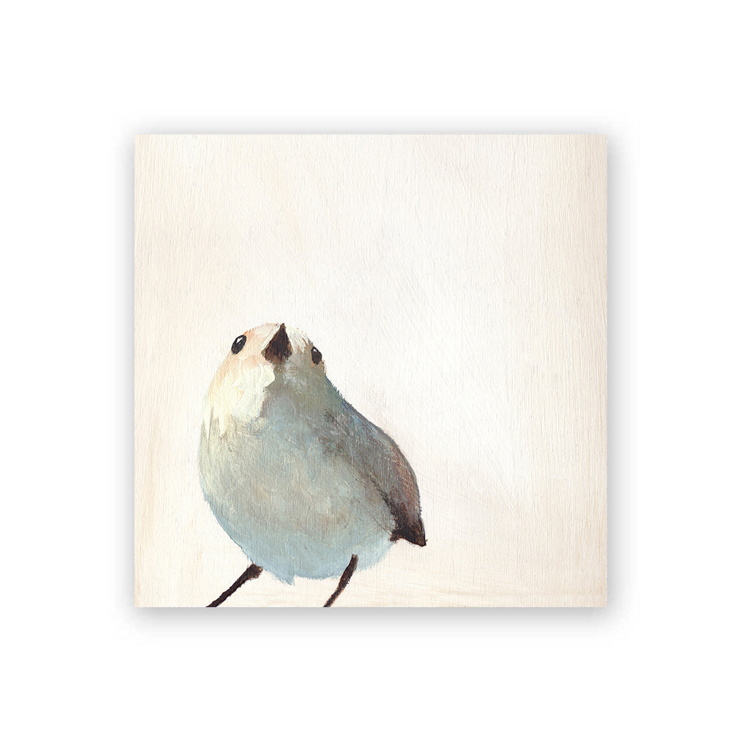 Sale - 4 x 4 White Warbler Wings on Wood Decor