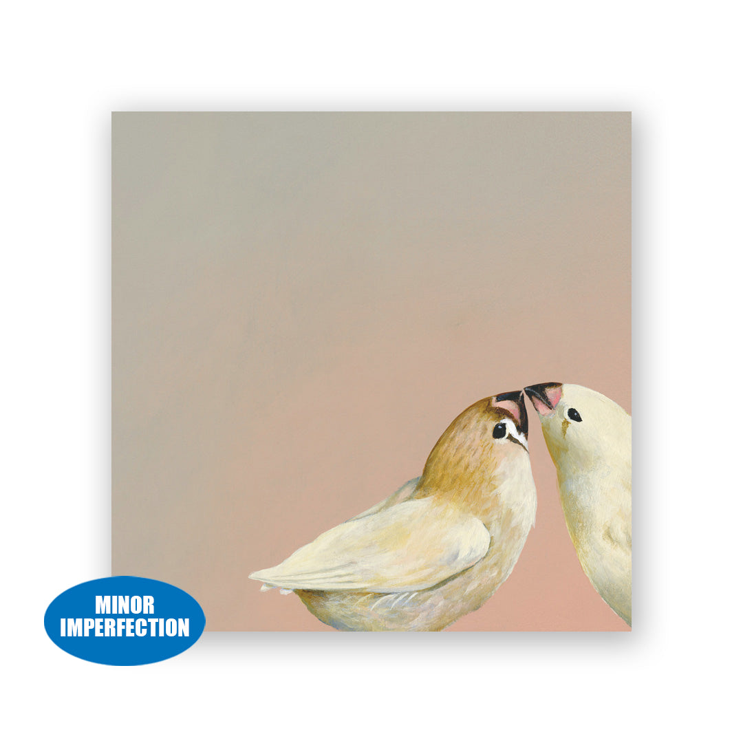 Sale - 6 x 6 Finch Pair Wings on Wood Decor