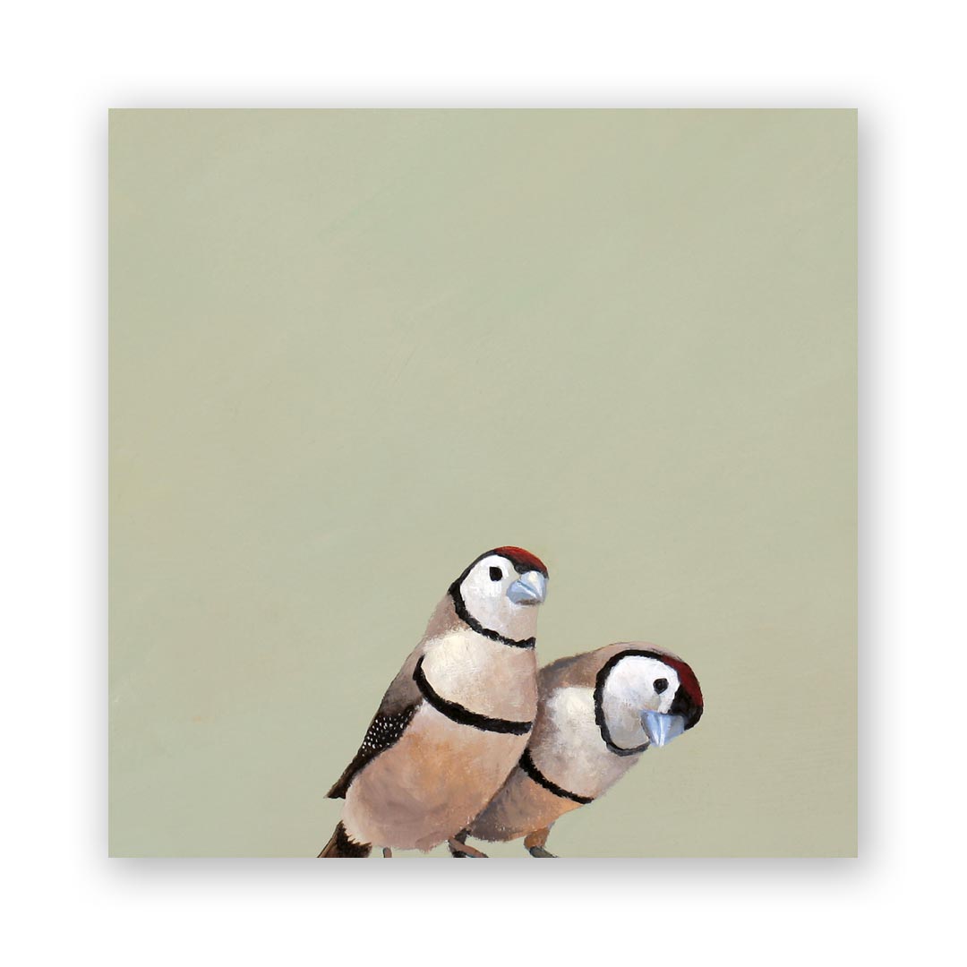 8 x 8 Owl Finch Pair Wings on Wood Decor