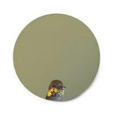6 inch Round Hummingbird Wings on Wood Decor