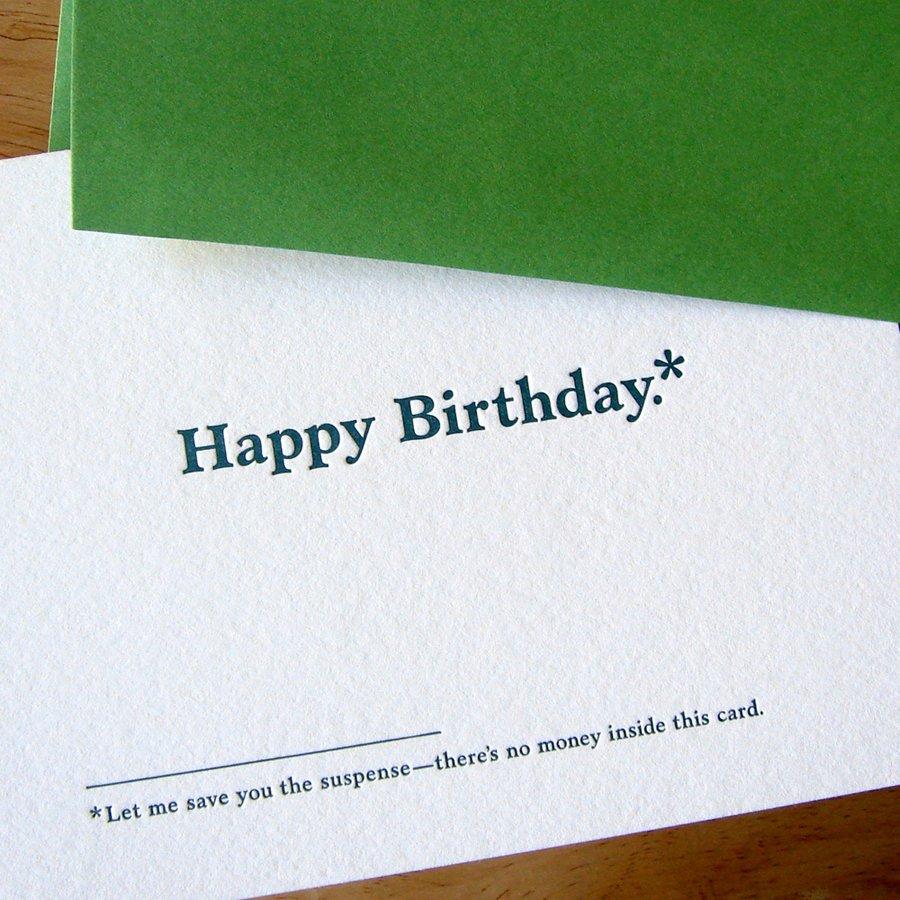 No Money In This Card Birthday Card
