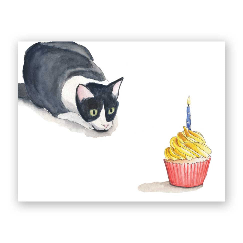 Cupcake Cat Birthday Card