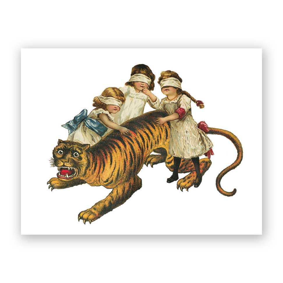 Children & Tiger Birthday Card