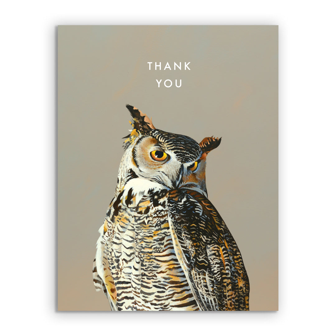 Horned Owl Thank You Card