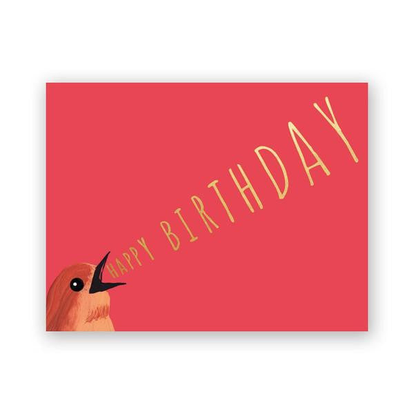 Bird Yelling Happy Birthday Card