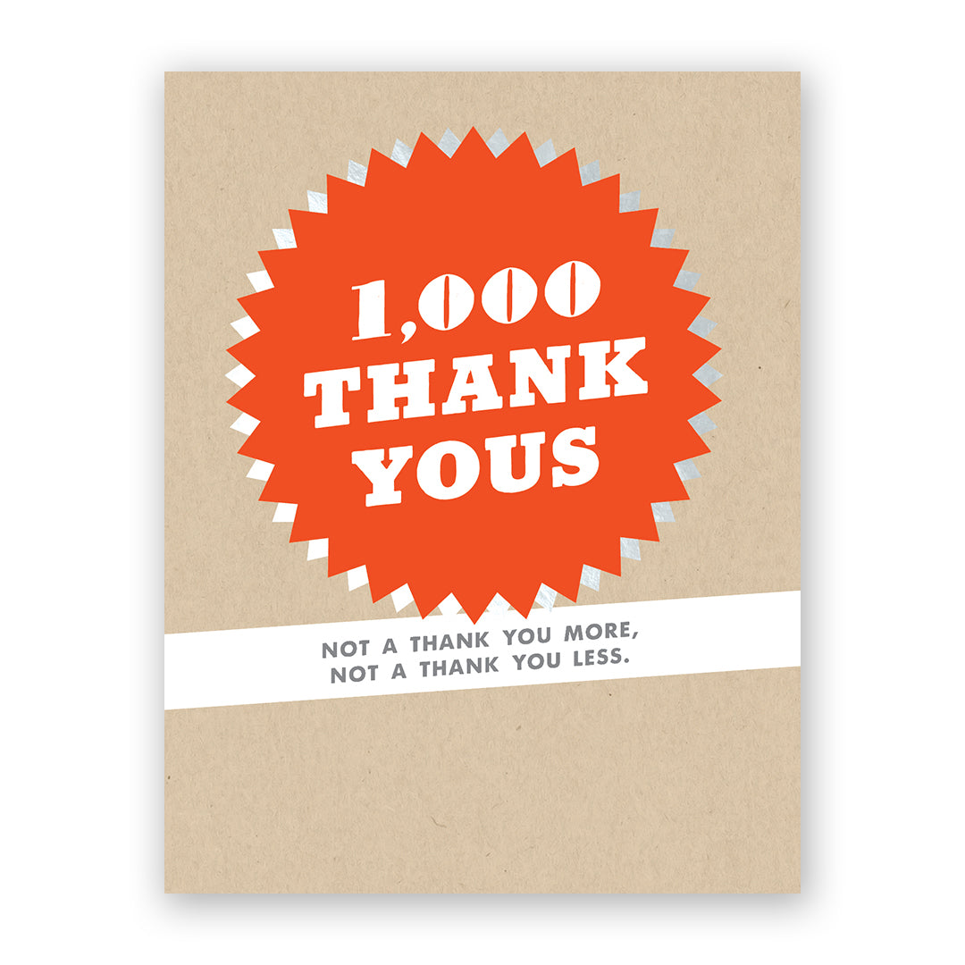 1000 Thank Yous Card