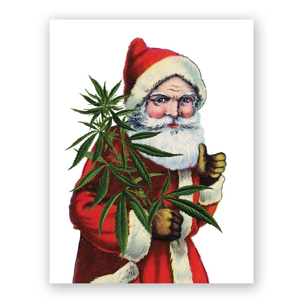 Cannabis Santa Holiday Card