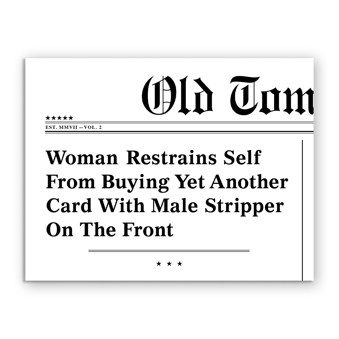 Woman Restrains Self Birthday Card