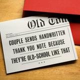 Old-School Couple Thank You Card