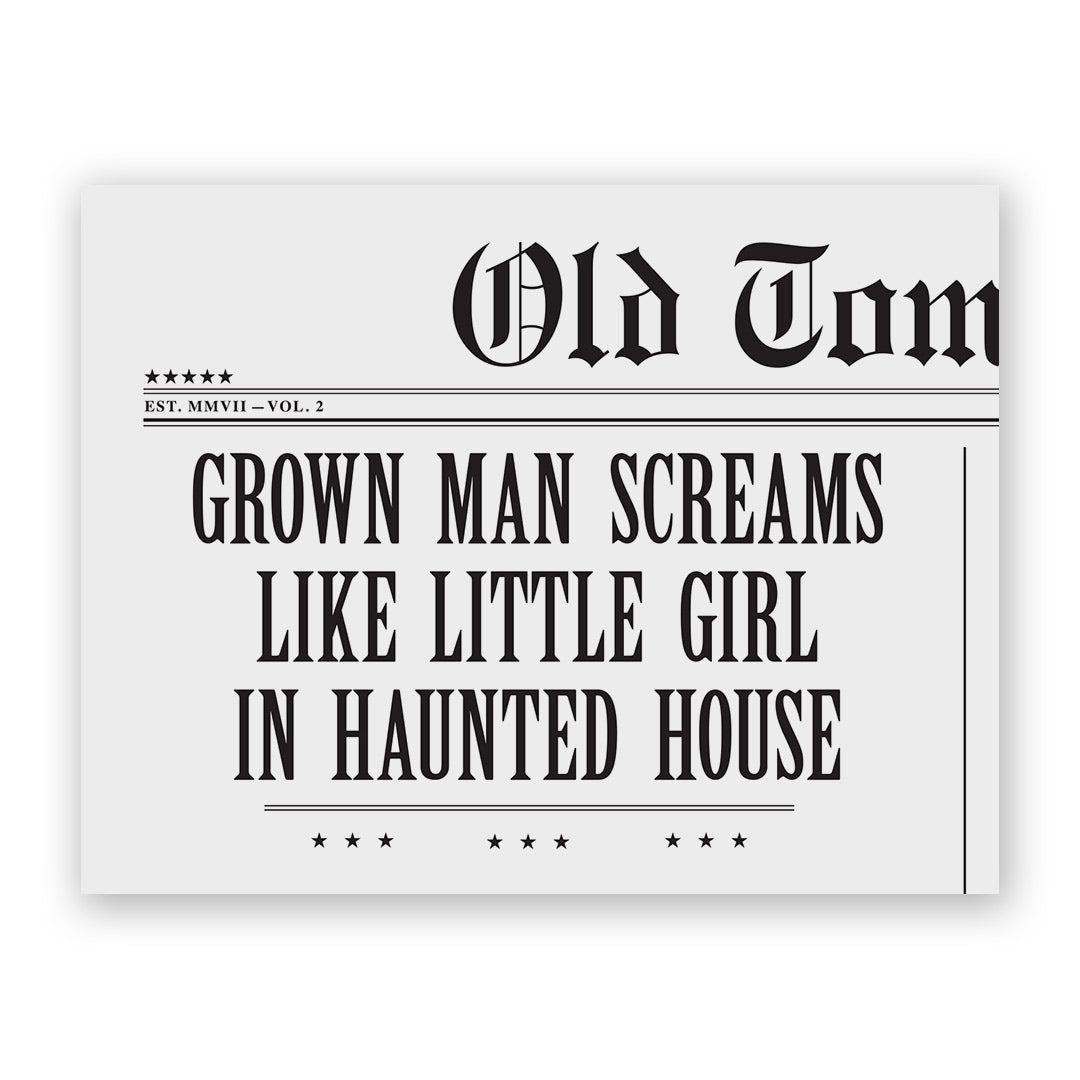 Grown Man Screams Halloween Card