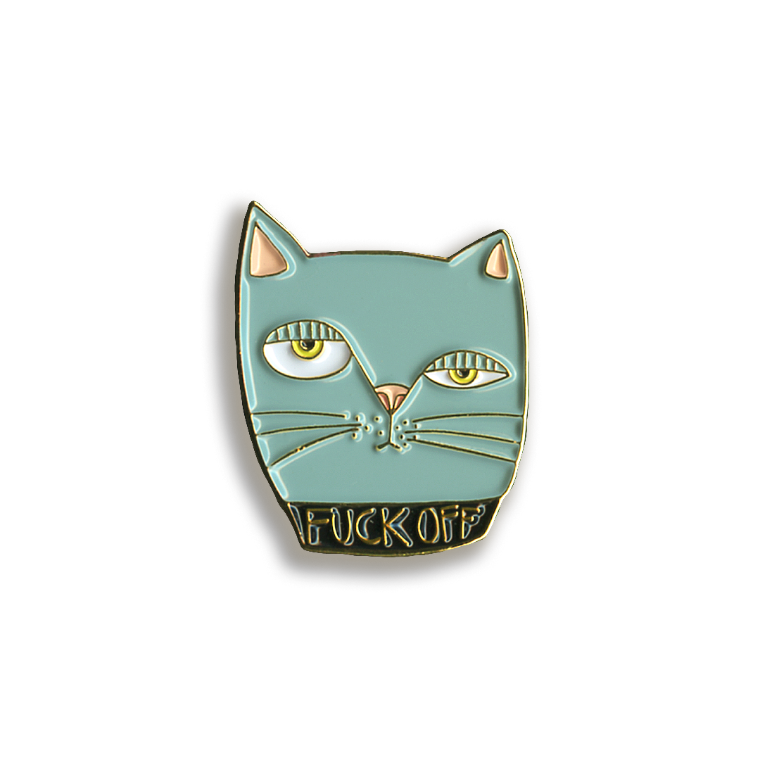 Fuck Off Cat Pin