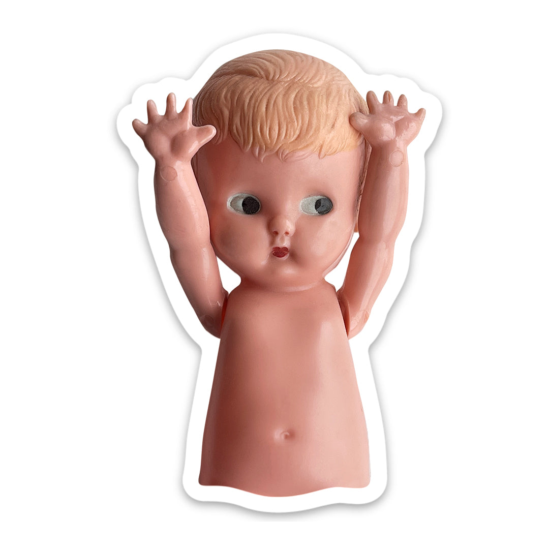 Hands Up Doll Sticker