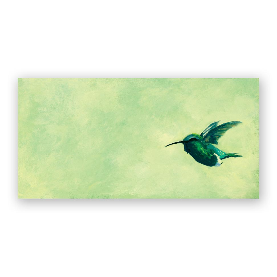12 x 6 Panel - Hummingbird Wings on Wood Decor