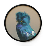 8 inch Round Quetzal Framed Wings on Wood Decor
