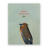 Cedar Waxwing Holiday Card