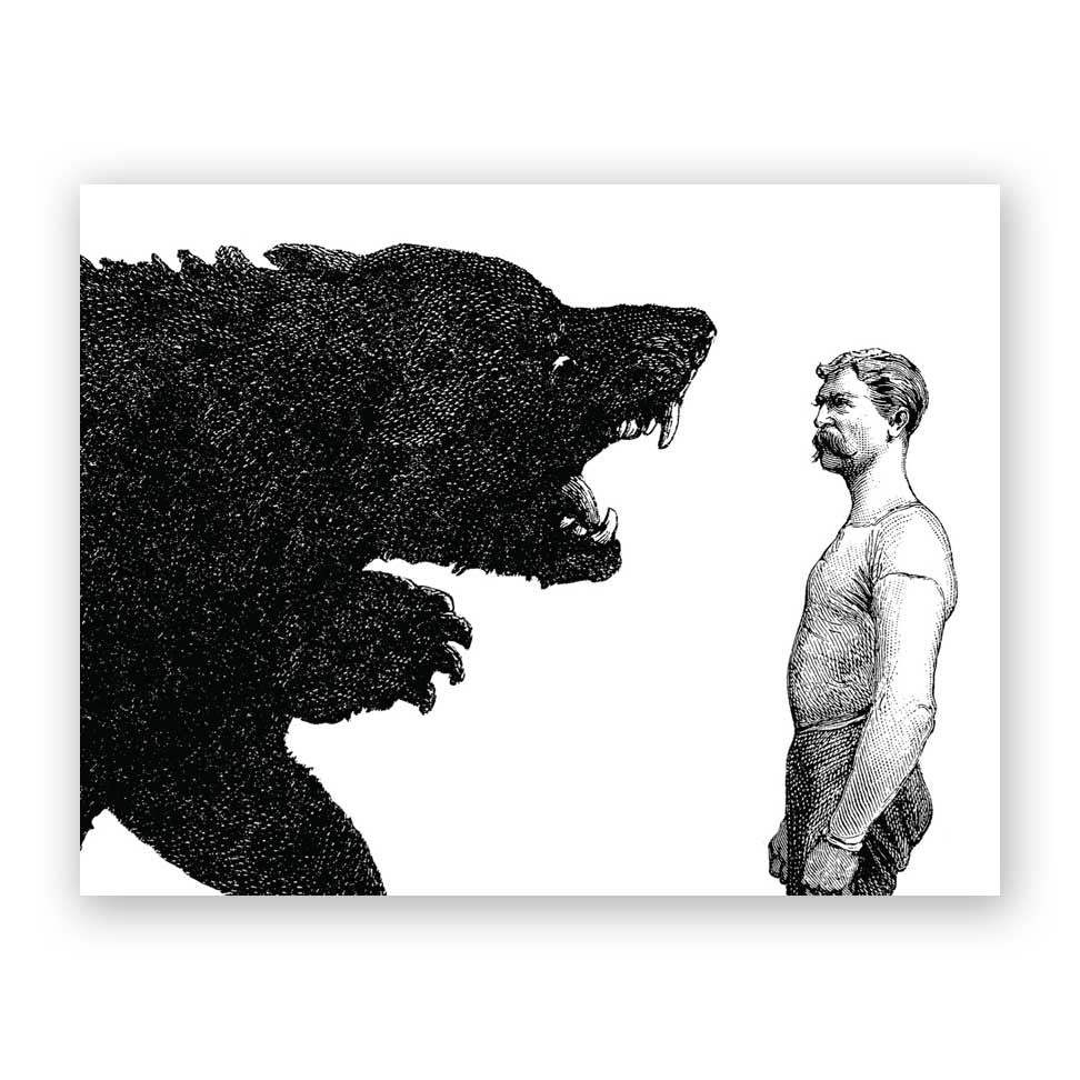 Man vs. Bear Birthday Card