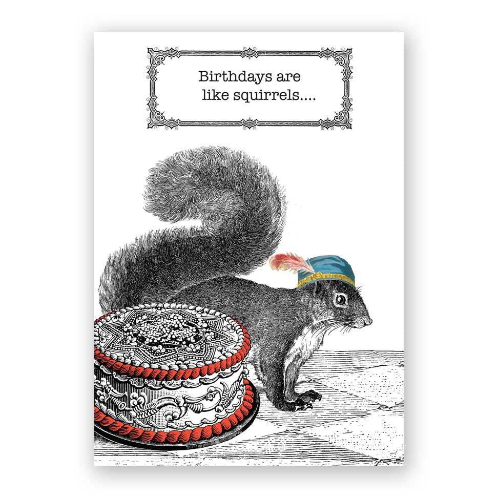 Birthdays are like Squirrels Birthday Card