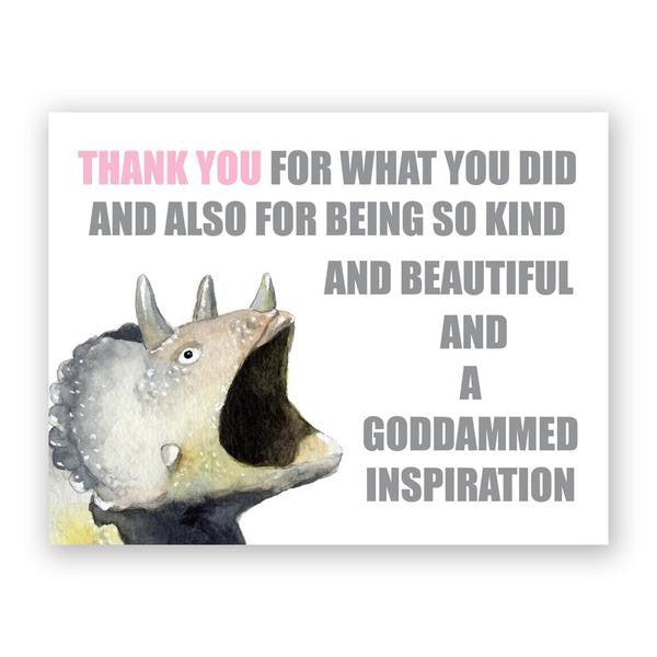 Triceratops Thank You Card